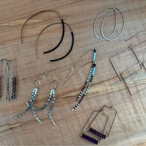 Lot of 7 Beaded and Metal Earrings